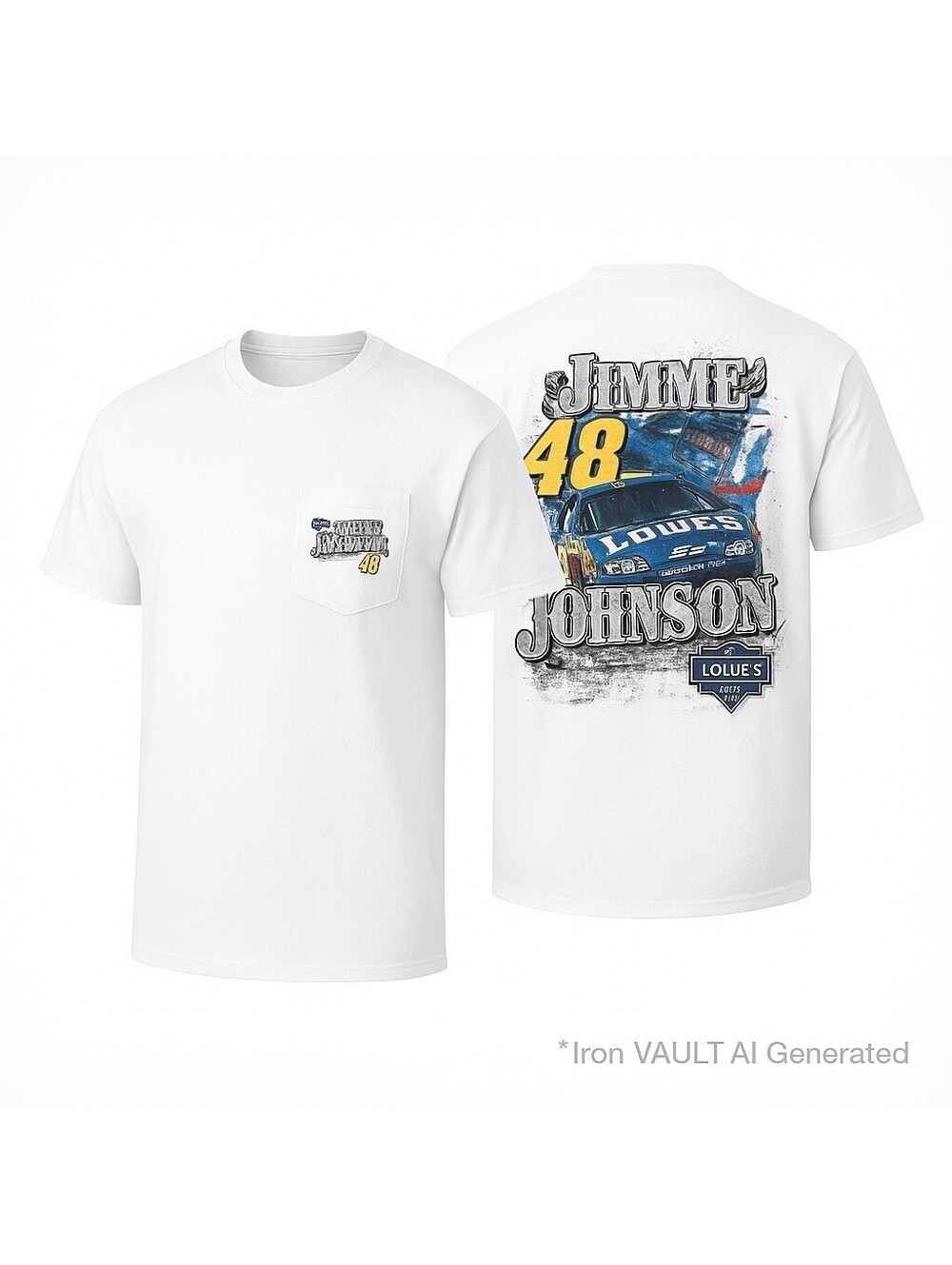 Jimmie Johnson Mens Medium White Lowe’s 48 NASCAR Chase Authentics T-Shirt